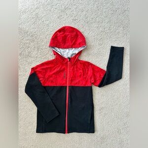 Rebook Kids Athletic Hooded Full Zip Hoodie Red Black Size 7